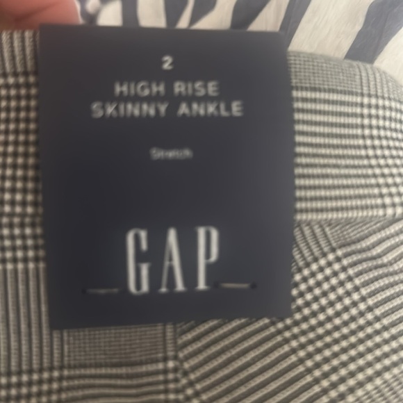 Brand New With Tags GAP Checkered Gray High Rise Skinny Ankle Trousers Size 2 - Picture 11 of 12